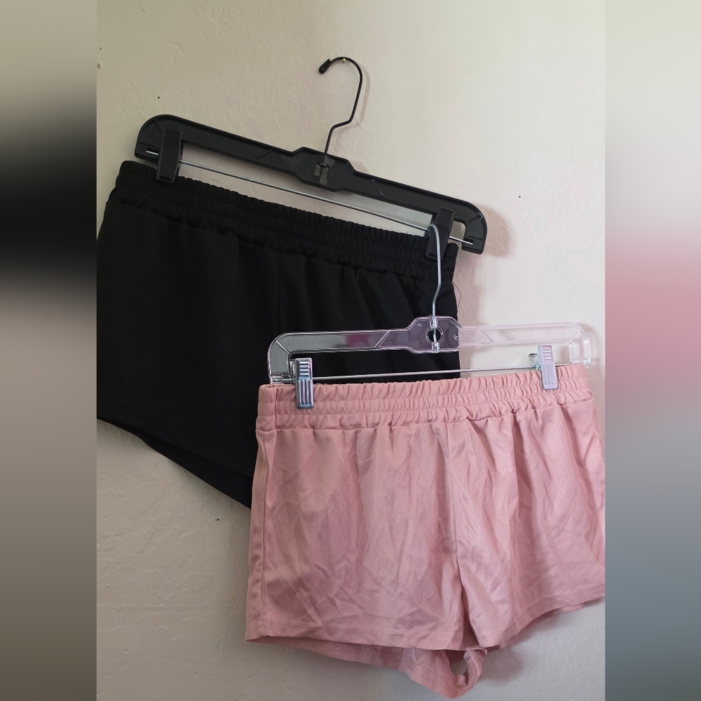 Shein Black and Pink Pair Of Athletic Shorts X-S/Small